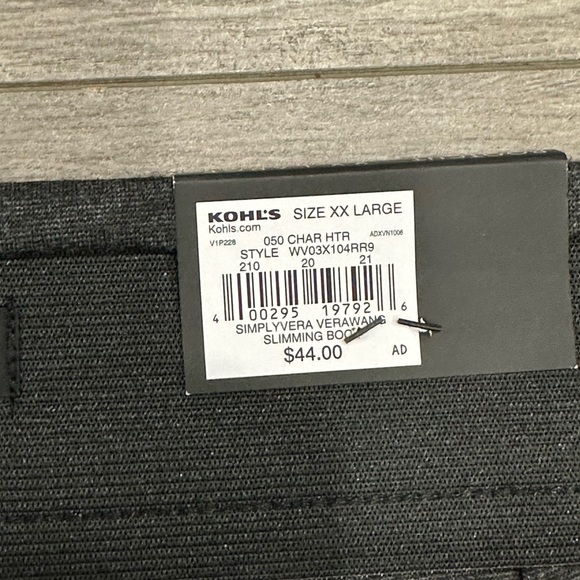 Womens Simply Vera Wang XXL Pull On Black Twill Stretch Bootcut Elastic Waist - Picture 11 of 12